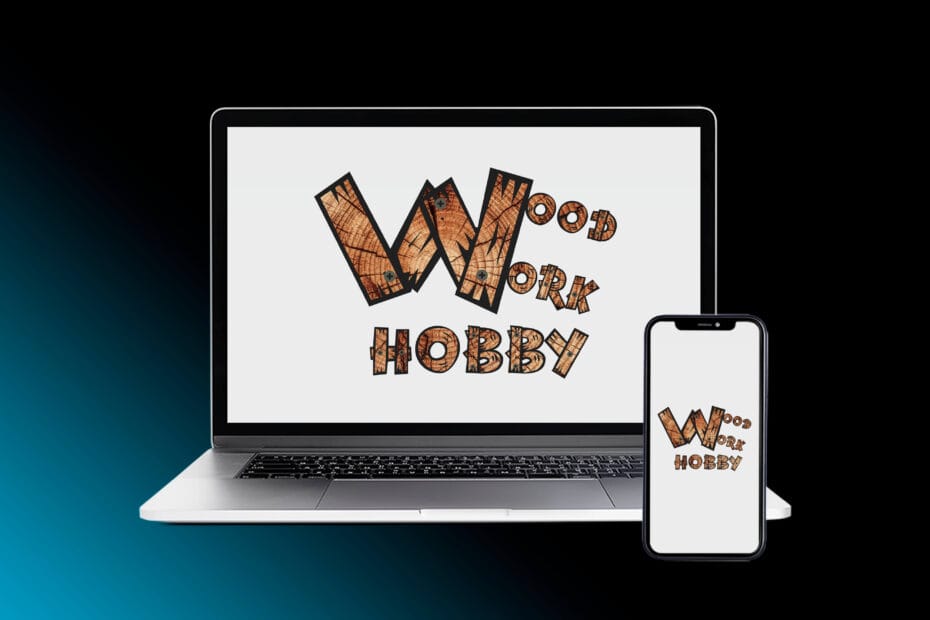 wood work hobby mockup logo grafica