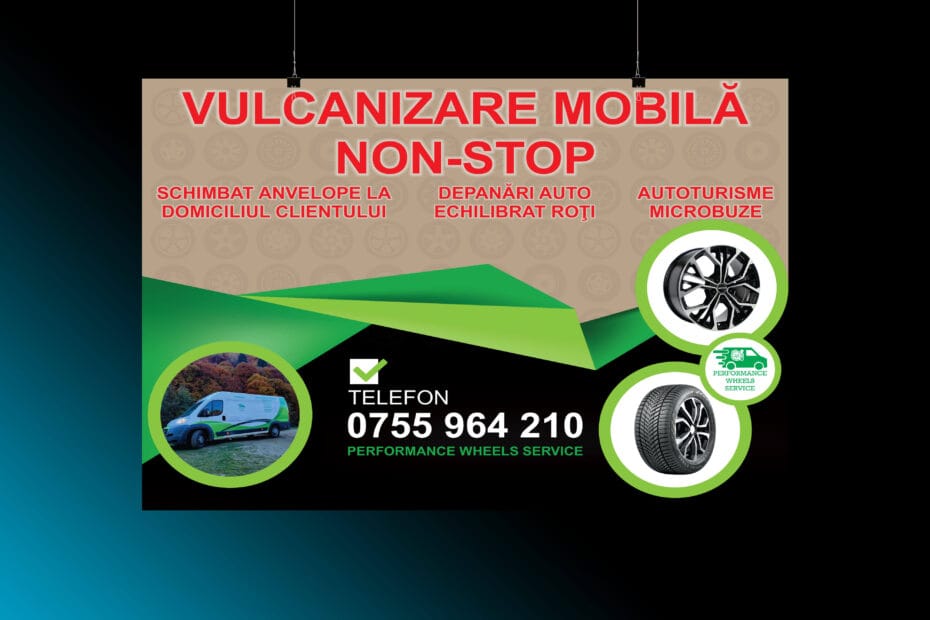 performance wheels services mockup banner grafica