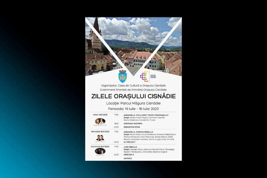 mockup afis zilele orasului cisnadie grafica